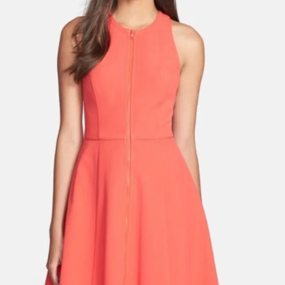 Trina Turk cocktail skater coral dress size 0